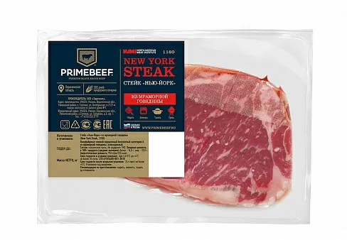 (63018) Стейк порционный "Нью-Йорк" из мр.говядины н/к охл.вес (New York Steak, 1179) ТФ ПУ Праймбиф купить ✔️ PrimeBeef ✔️ Качество